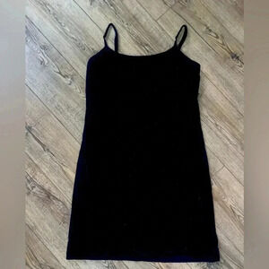 Express black light denim dress